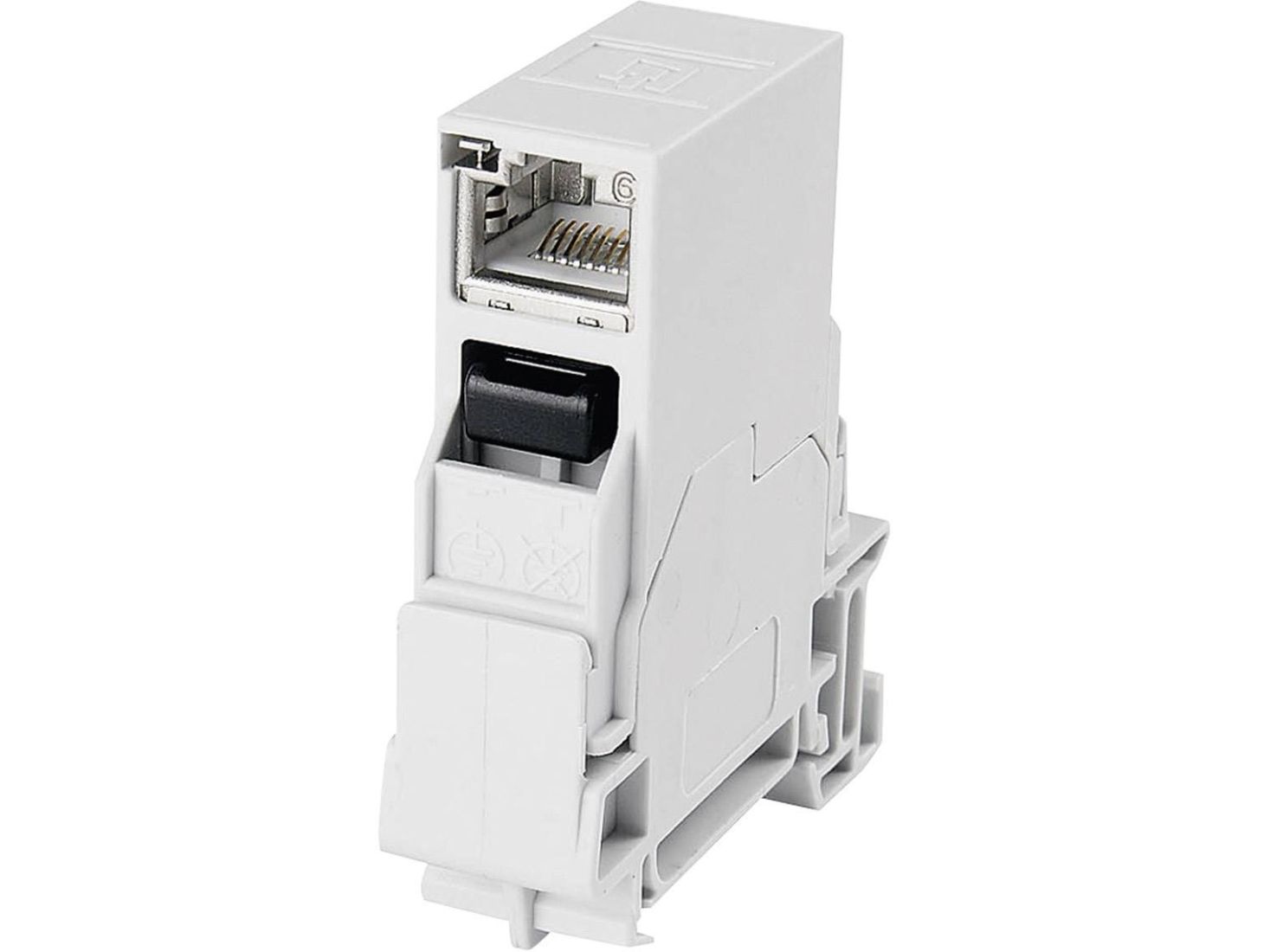TELEGRTNER STX Tragschienen-Verbinder, RJ45 Kupplung Cat.6 Class EA (ISO)