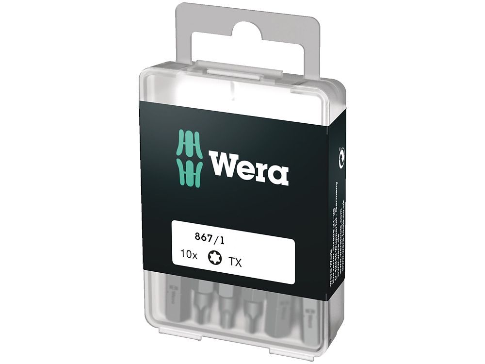 Wera 867/1 Diy Sis, 10 Stk, Torx Plus, Tx20, Rustfrit Stål, Ce, Gs, Dve, 25 Mm