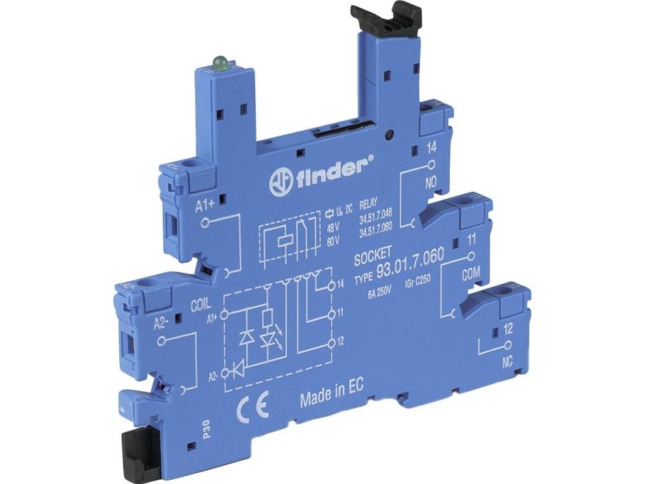 Finder 93.01.7.024.0 Relæsokkel (L X B X H) 75.6 X 6.2 X 87.9 Mm 1 Stk