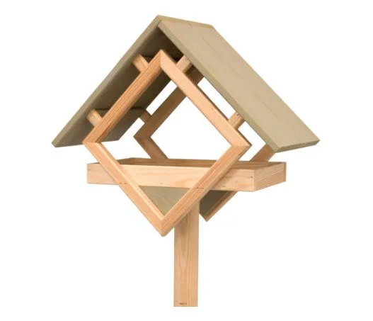 Fågelmatare i furu olivgrön med omålat stativ HORTUS (505-311) | Trädgården - Trädgårdsredskap - Övriga trädgårdsredskap | GameStuff