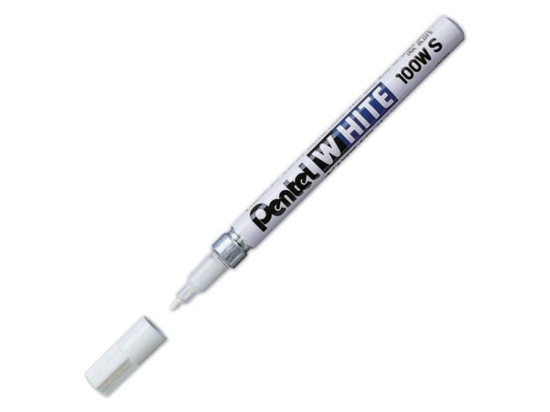 Pentel X100WS, Hvid, Hvid, 1 farver, Fin, Projektilspids, Rund