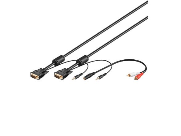 Goobay Svga Audio Cable - 3M, 3 M, Vga (D-Sub), Vga (D-Sub), Schwarz, Audio 3.5 Mm