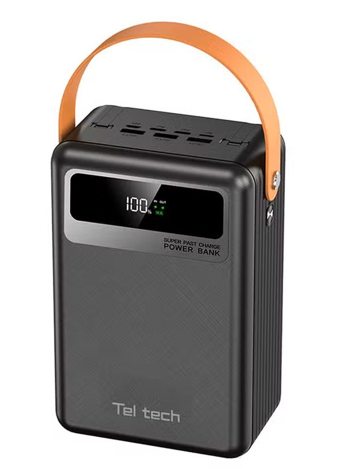 Teltech powerbank 80000 mAh - Type-C / Lightning-kabler