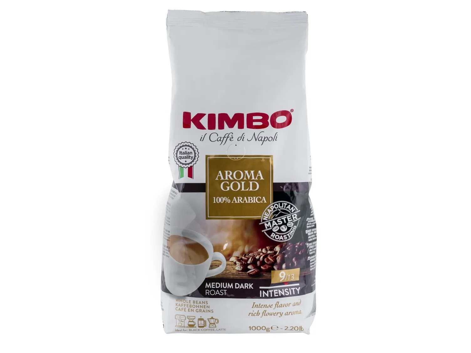 Kimbo Aroma Gold 1 kg - kaffebønner