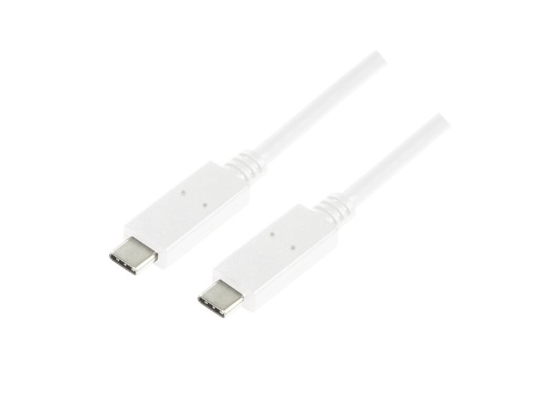 LogiLink CU0130, 0,5 m, USB C, USB C, USB 3.2 Gen 2 (3.1 Gen 2), 10 Gbit/sek., Hvid