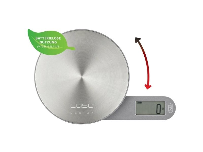 Caso Kitchen EcoMate, Elektronisk køkkenvægt, 5 kg, 1 g, Sølv, Rustfrit stål, Bordplade