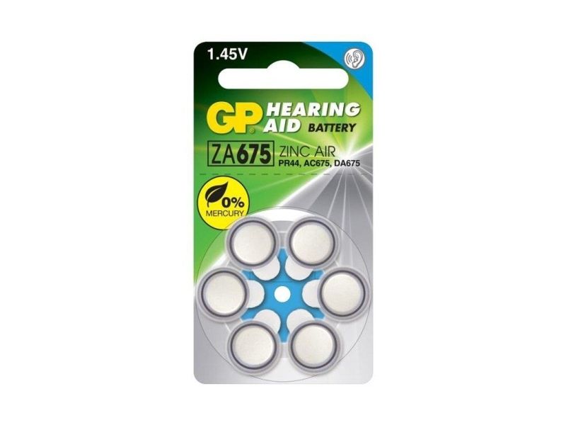 Gp Batteries Hearing Aid Za675, Engangsbatteri, Pr44, Zink-Luft, 1,4 V, 6 Stk, 5,4 Mm