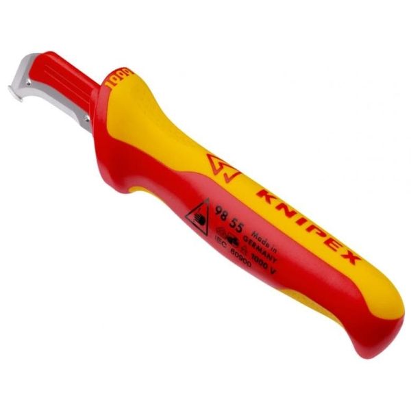 Hobbykniv Knipex 98 55 SB - rød/gul, fast klinge