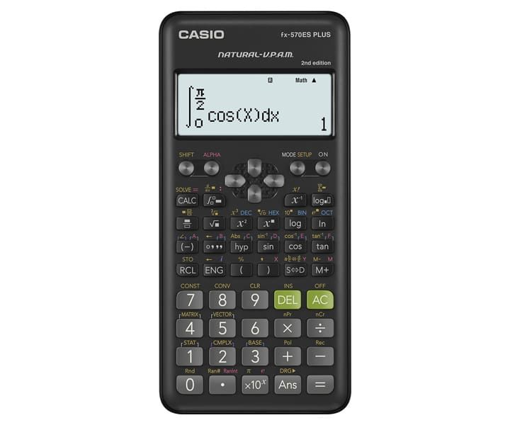 Lommeregner videnskabelig Casio fx-570ES Plus 2 - 417 funktioner, sort
