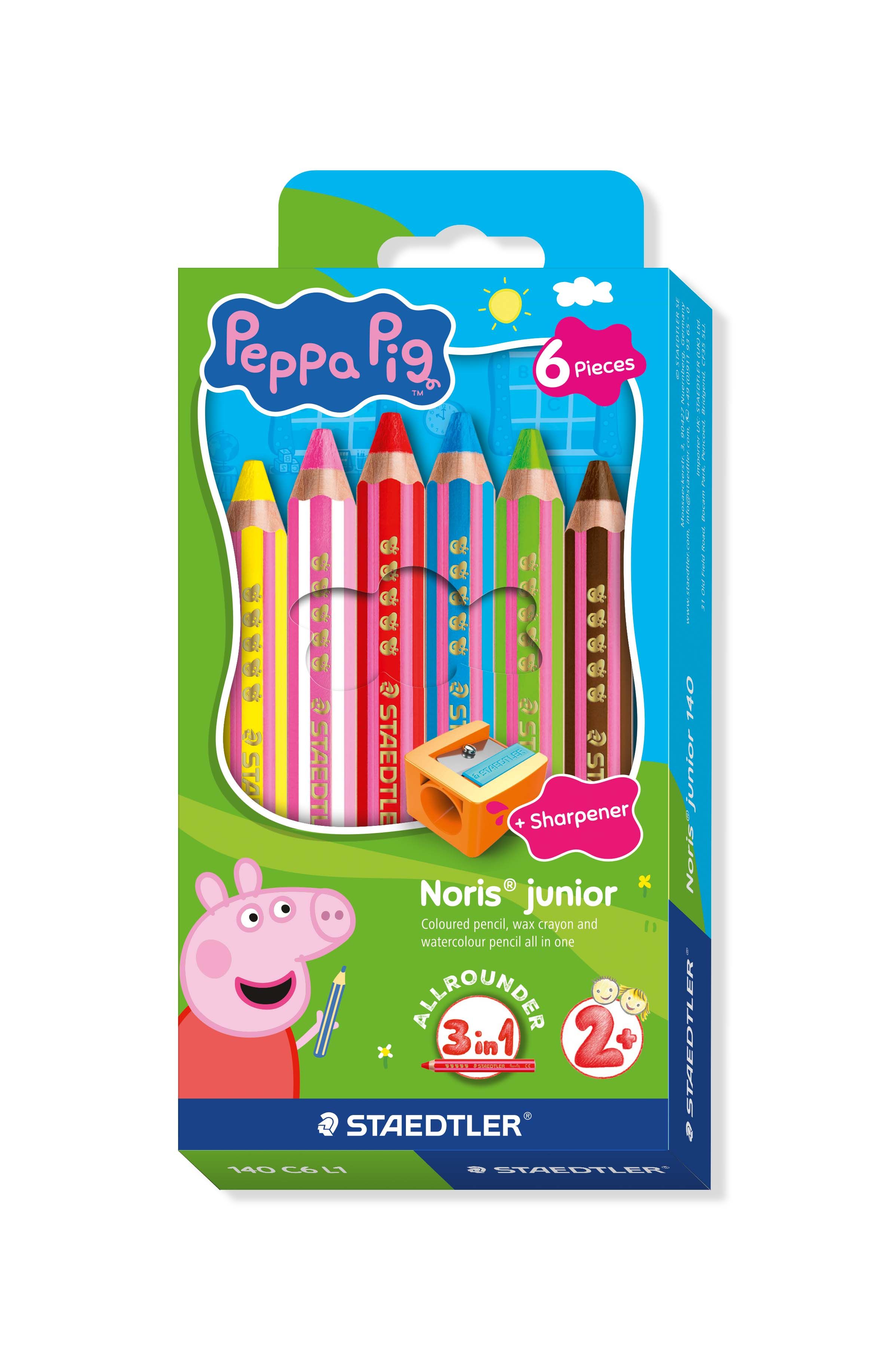 Färgpennor STAEDTLER Noris® Gurli Pig - med 6 st. assorterade färger | Skrivredskap - Blyertspennor & pencils - Blyertspennor | GameStuff