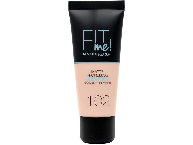 Maybelline Fit Me Matte & Poreless - 102 Fair Ivory, Rør, Væske, Fair Ivory, Normal Hud, Olieret Hud, Mattifying, Mat