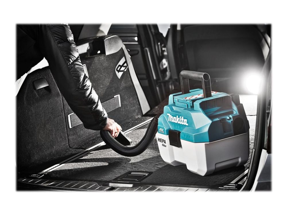 Makita Støvsuger 18V. Til tør- og vådsugning. Poseløs. Uden batteri & lader. DVC750LZ