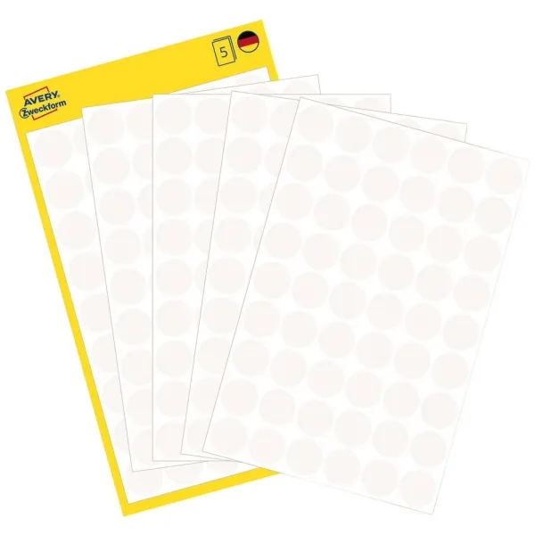 Avery Zweckform Colour Coding Dots 3145 - Papper - permanent häftning - vit - 12 mm rund 270 stk etiketter | Papper & Emballage - Taggar | GameStuff
