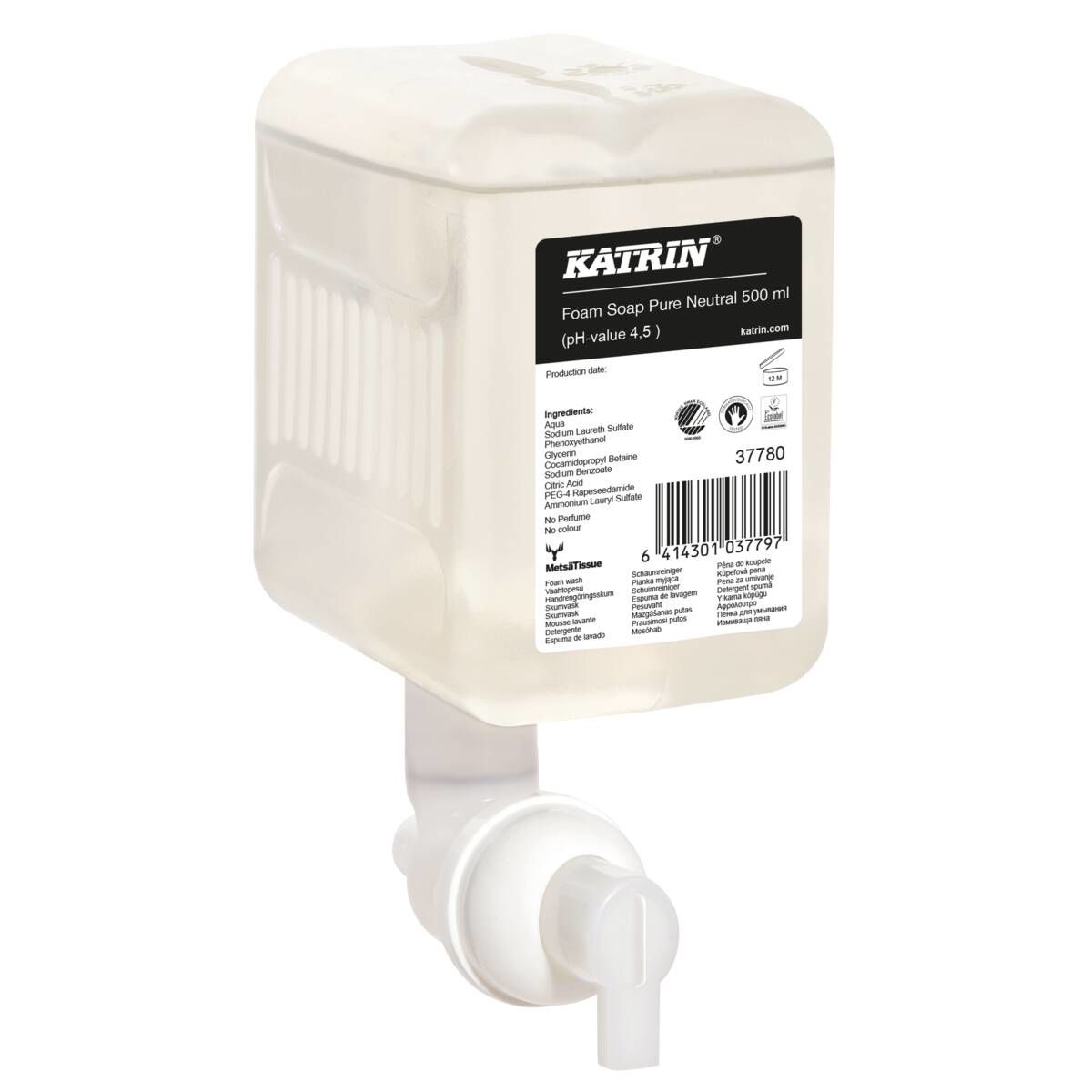 Skumsæbe Katrin Natural - uden farve og parfume 500 ml - (12 stk. x 500 ml)