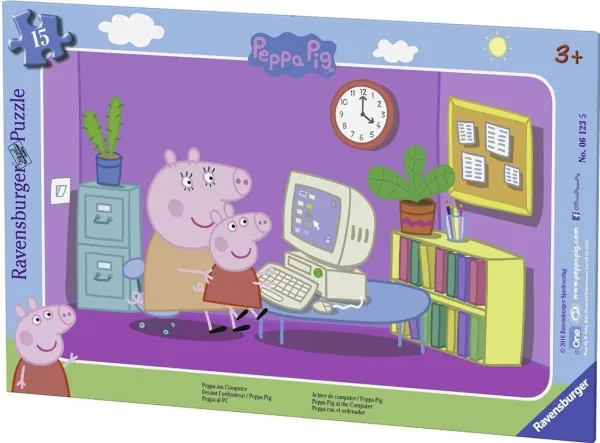 Ravensburger Peppa In Front Of The Computer - 15 brikker | Leksaker - Spel - Pussel | GameStuff