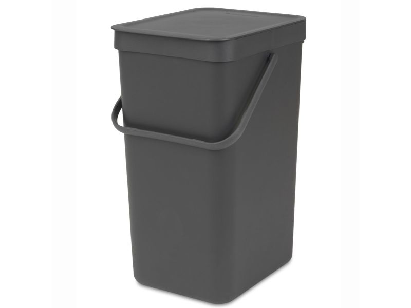 Brabantia Sort & Go - Skraldespand - Fliplåg - 16 L - Håndtag - Grå