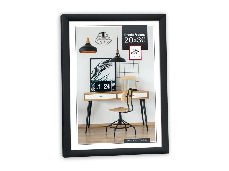Zep Basic, Plast, Sort, Enkelt Billedramme, Bord, Væg, 20 X 25 Cm, Rektangulær
