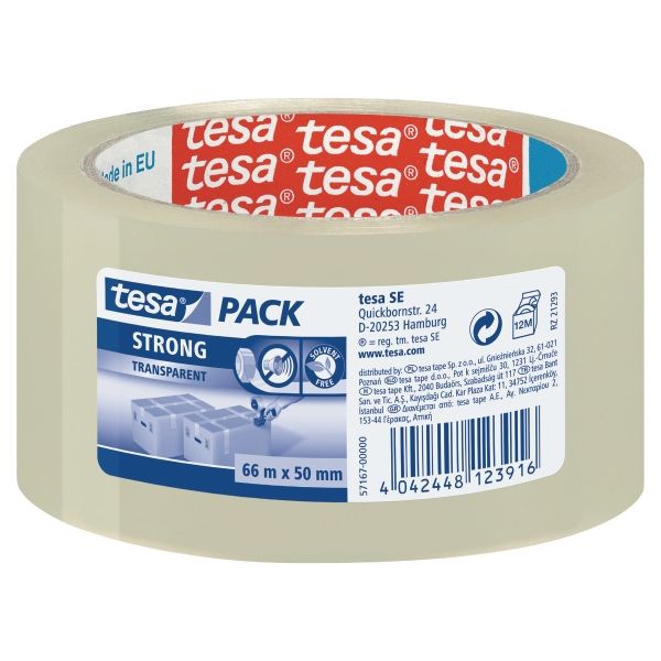 Tesapack Strong - Förpackningstejp - 50 mm x 66 m - polypropylen - genomskinlig | Papper & Emballage - Förpackningstejp | GameStuff