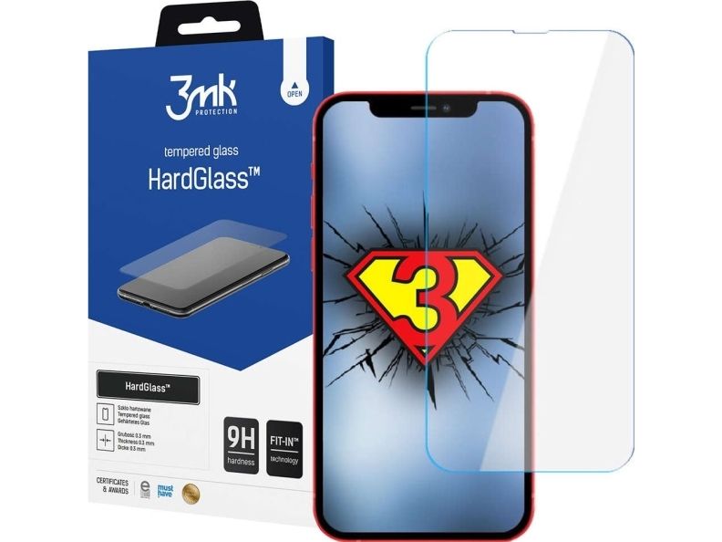 3MK HardGlass, Apple, iPhone 14, iPhone 13 Pro, iPhone 13, Ridseresistent, Transparent, 1 stk
