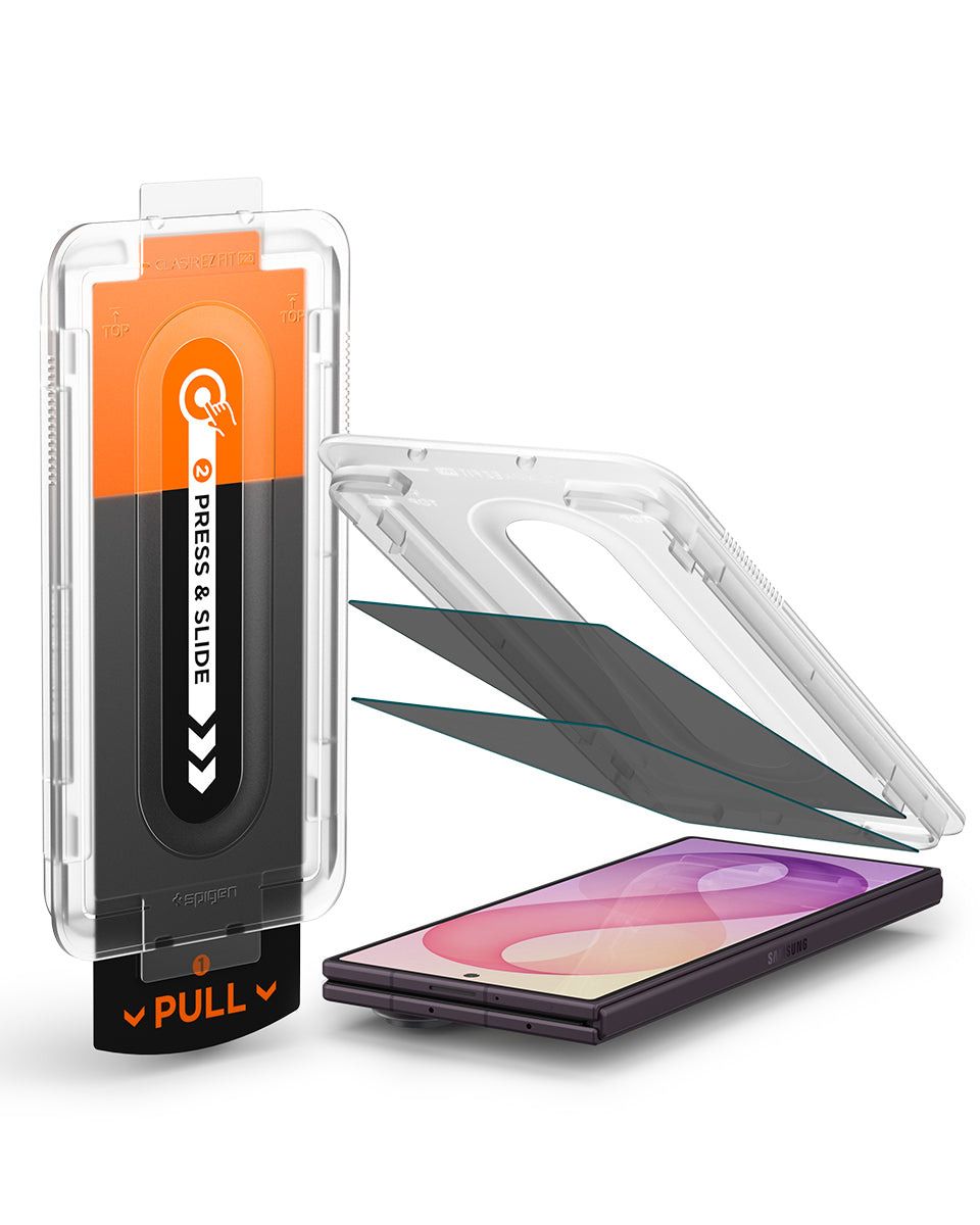 Spigen Glas.Tr Ez Fit Pro Hd Privacy, Samsung, Galaxy Z Fold 8 Ultra / Fold 7, Splintfri, Ridseresistent, Sort, 2 Stk