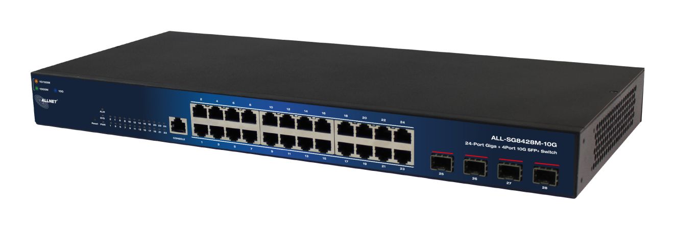 Allnet 219585, Administreret, L2, Gigabit Ethernet (10/100/1000), Fuld Duplex, Stativ-Montering