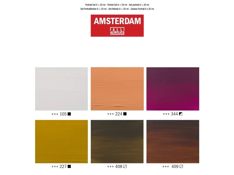 Amsterdam Standard Series acrylic paint portrait set 6 x | Skola & Hobby - Konstmaterial - Markörer | GameStuff
