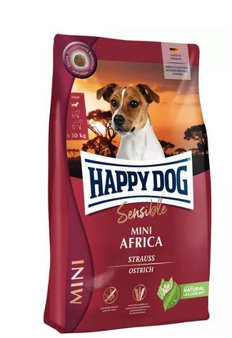 Happy Dog Sensible Mini Africa, Adult, Klein (5-10 Kg), Strauß, 4 Kg