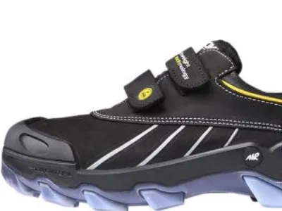 B2 sik.sko str. 44 - m/velcro, alu-tåkappe, techfiber sømværn, air-sål, skridfast