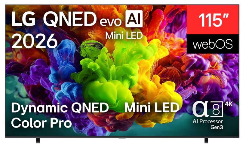 Lg 115Qned93b6 Fernseher 115" Qned Miniled 3840 X 2160 2026Er Modell, Schwarz