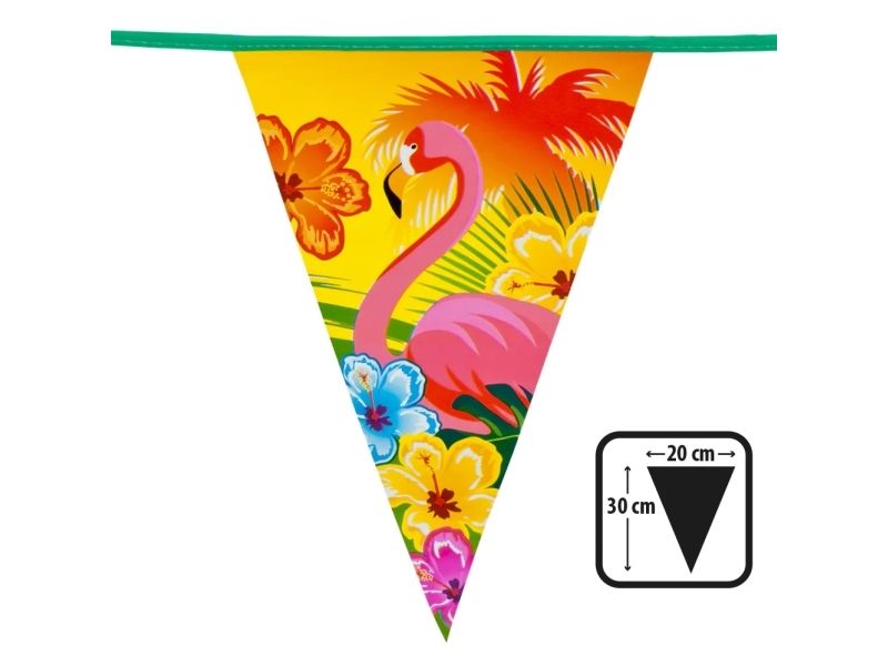 Boland Party Partners Hibiscus Vimpelguirlande - Flerfarvet, 6m