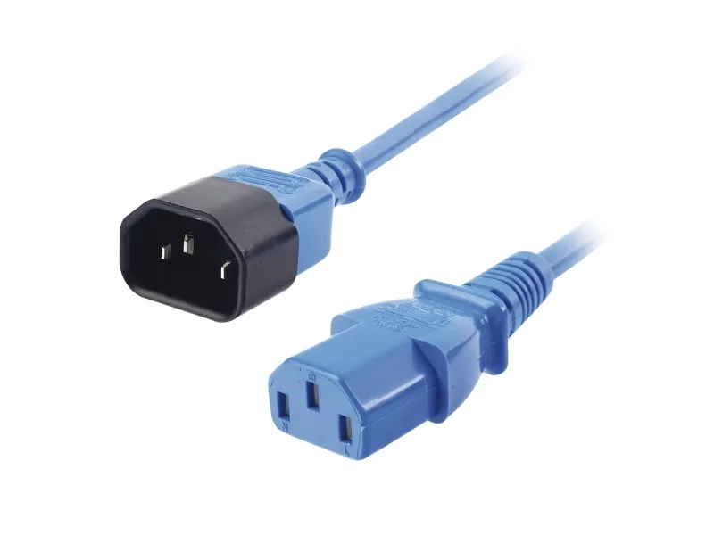Lindy - Forlængerkabel til strøm - IEC 60320 C14 til power IEC 60320 C13 - 2 m - formet - blå