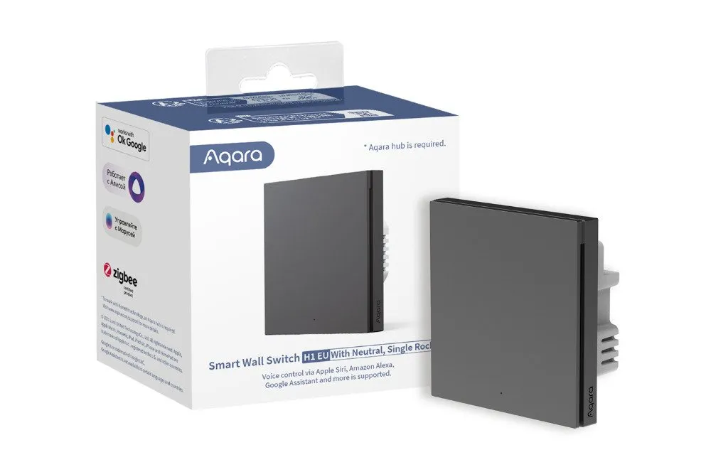 Aqara H1 - Smartkontakt - ingen neutral - trådløs - ZigBee 3.0 - 2405 - 2480 Mhz - grå