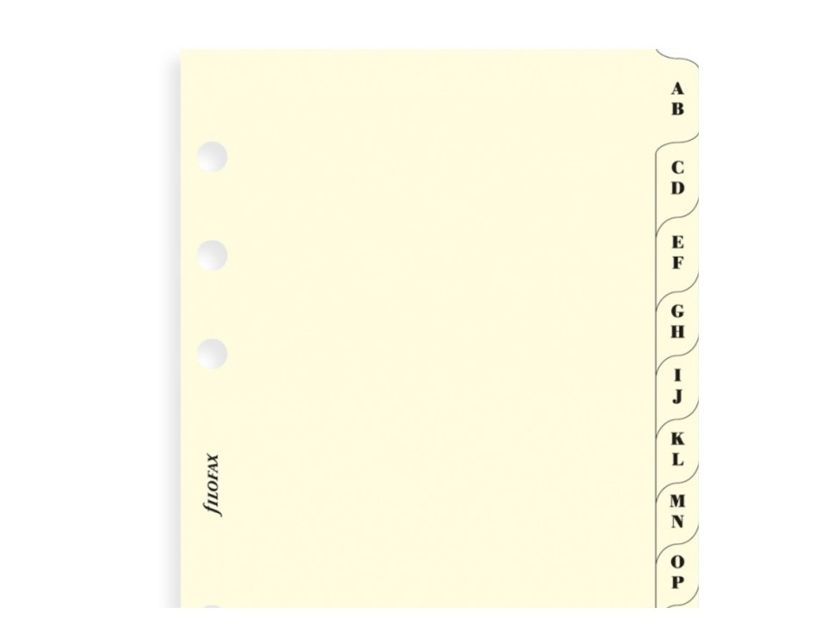 Filofax 211664 A-Z-register 81 mm 120 mm, creme