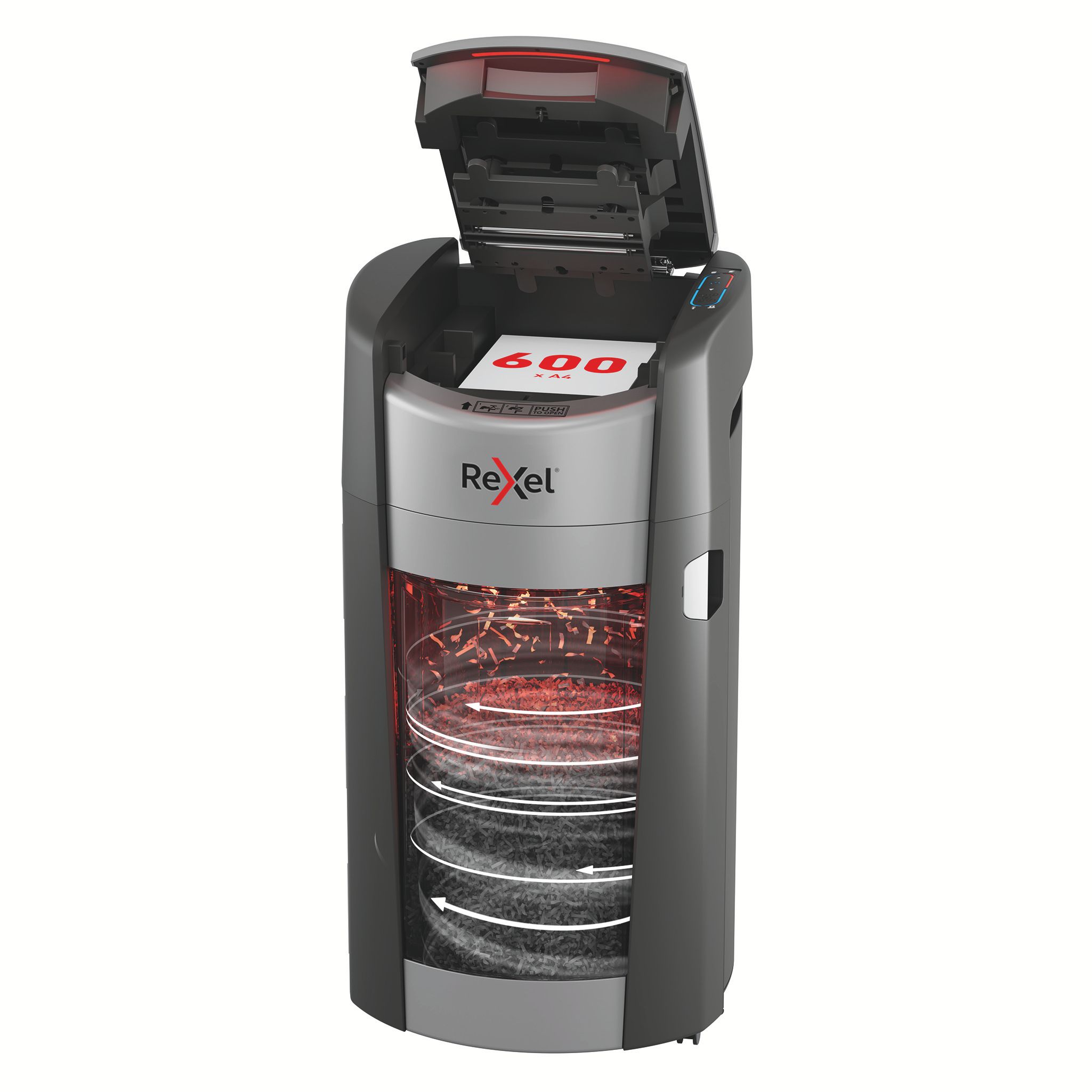Rexel 2025600Meu, Mikrogeschnittene Zerkleinerung, 22,5 Cm, 2 X 5 Mm, 50 L, 600 Blätter, 55 Db