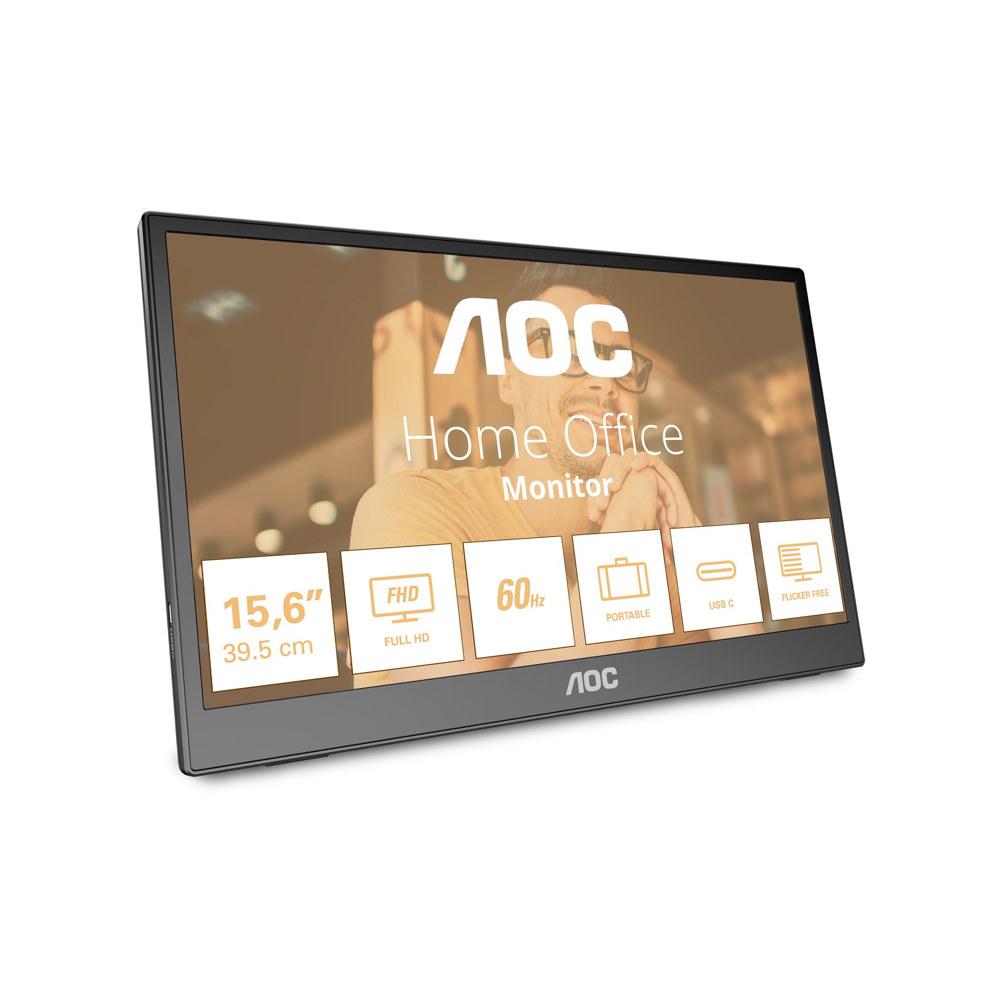 Aoc 16T3ea, 39,6 Cm (15.6"), 1920 X 1080 Pixel, Full Hd, 16:9, 4 Ms, 60 Hz