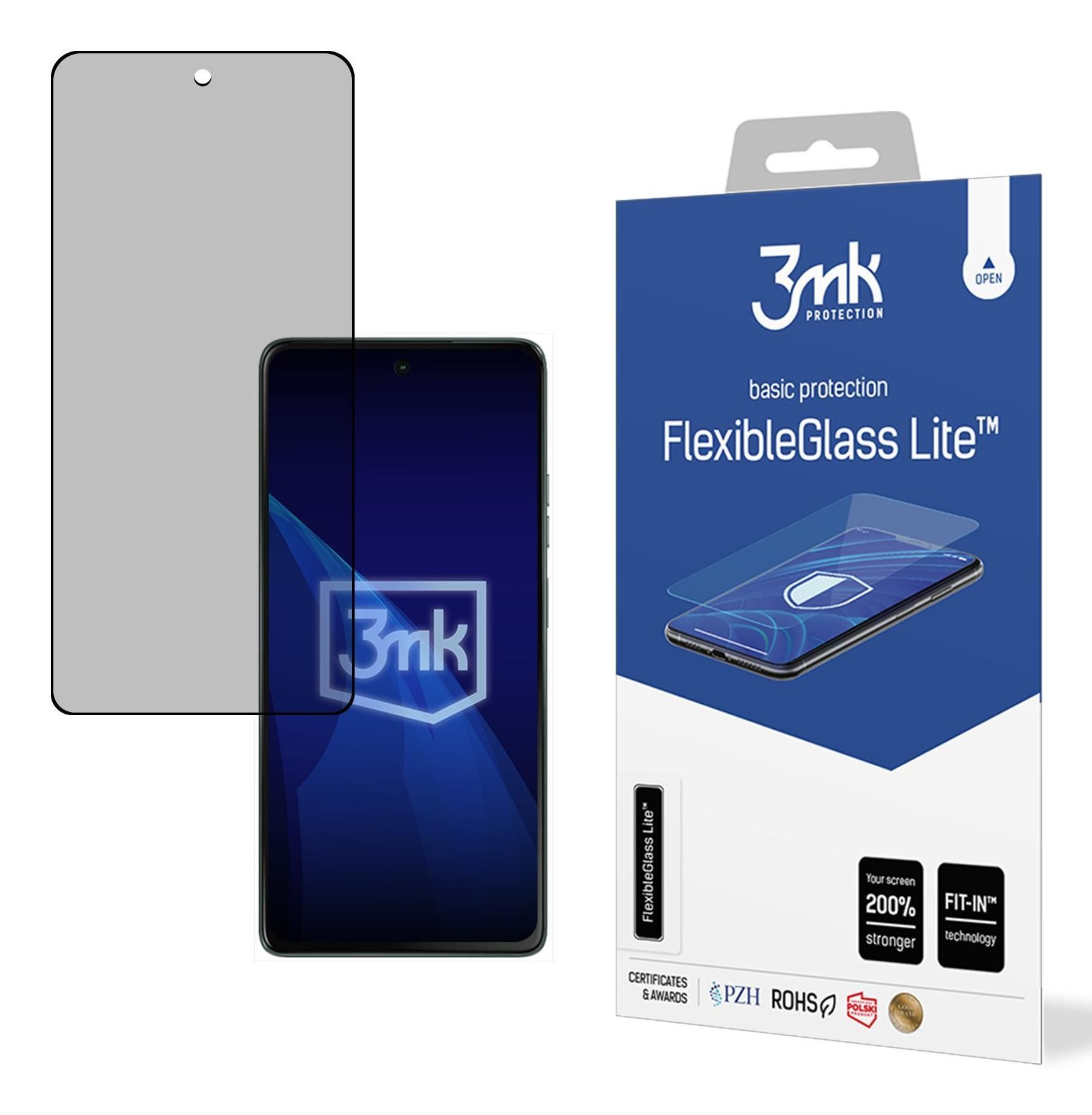 3Mk Flexibleglass Lite, Motorola, Moto G75, Impact Resistant, Scratch Resistant, Black, Transparent, 1 Pc(S)