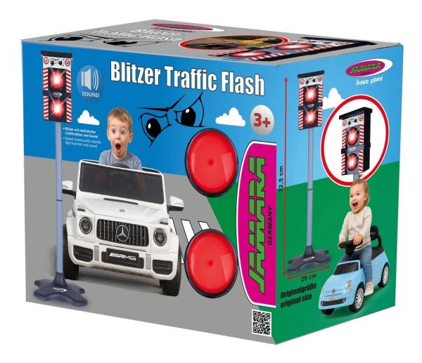 Jamara Traffic Flash, Legetøjs trafiklys, 3 År, Klingende, Sort, Rød
