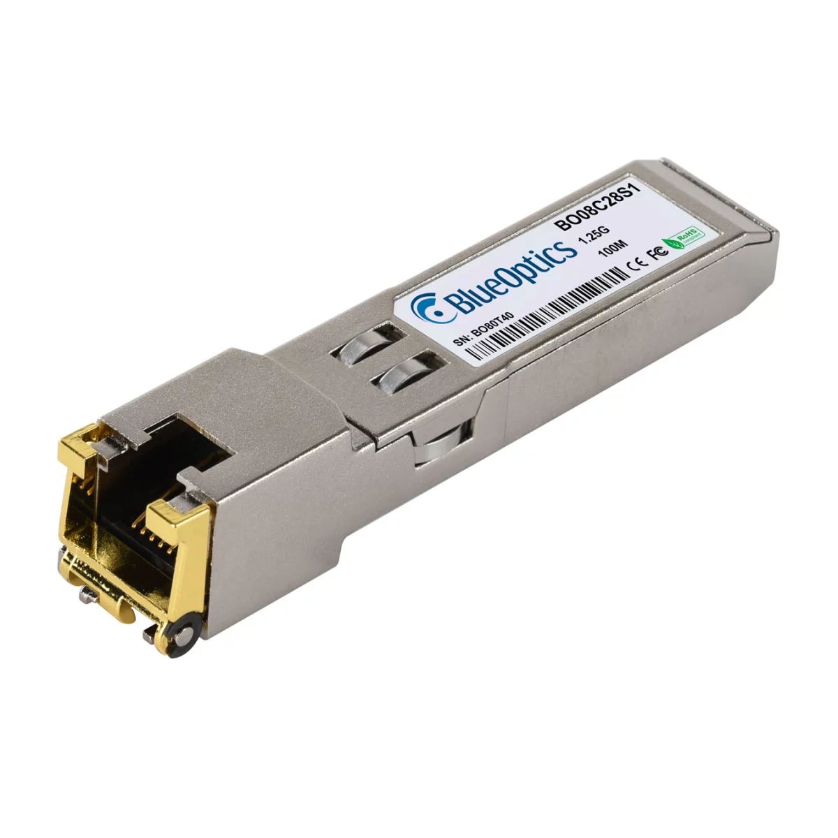 Blueoptics Sfp-Cu-Rj45-Bo, Fiberoptisk, Sfp, 100 M, 1.25 Gigabit Ethernet, 1000Base, Aluminium