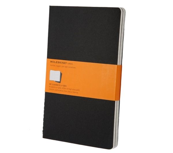 Moleskine Cahier, Einfarbig, Schwarz, 80 Blätter, 70 G/M², Liniertes Papier, Universal