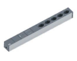 Bachmann It Pdu Basic - Stikdåse (Rackversion) - Ac 230 V - Output-Stikforbindelser: 5 - 1U - 19" - 2 M Ledning - Schweiz - Sort