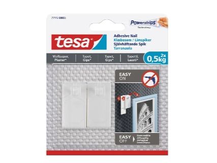 TESA 77772-00500-00, Indendørs, Billedkrog, Hvid, Plast, Klæbestrimmel, 0,5 kg