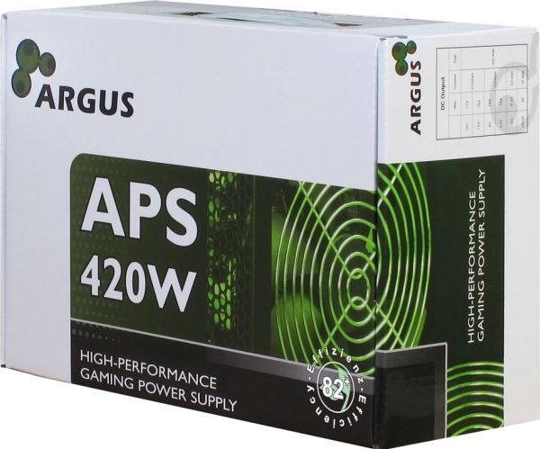 Inter-Tech Argus Aps, 420 W, 115 - 230 V, 47 - 63 Hz, +12V1,+12V2,+3.3V,+5V,+5Vsb,-12V, Aktiv, 103 W