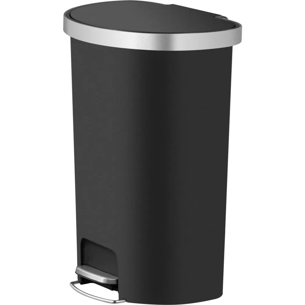 Pedalspand, EKO Hana, sort, plast/rustfrit stål, 55 ltr. med hjul og soft close