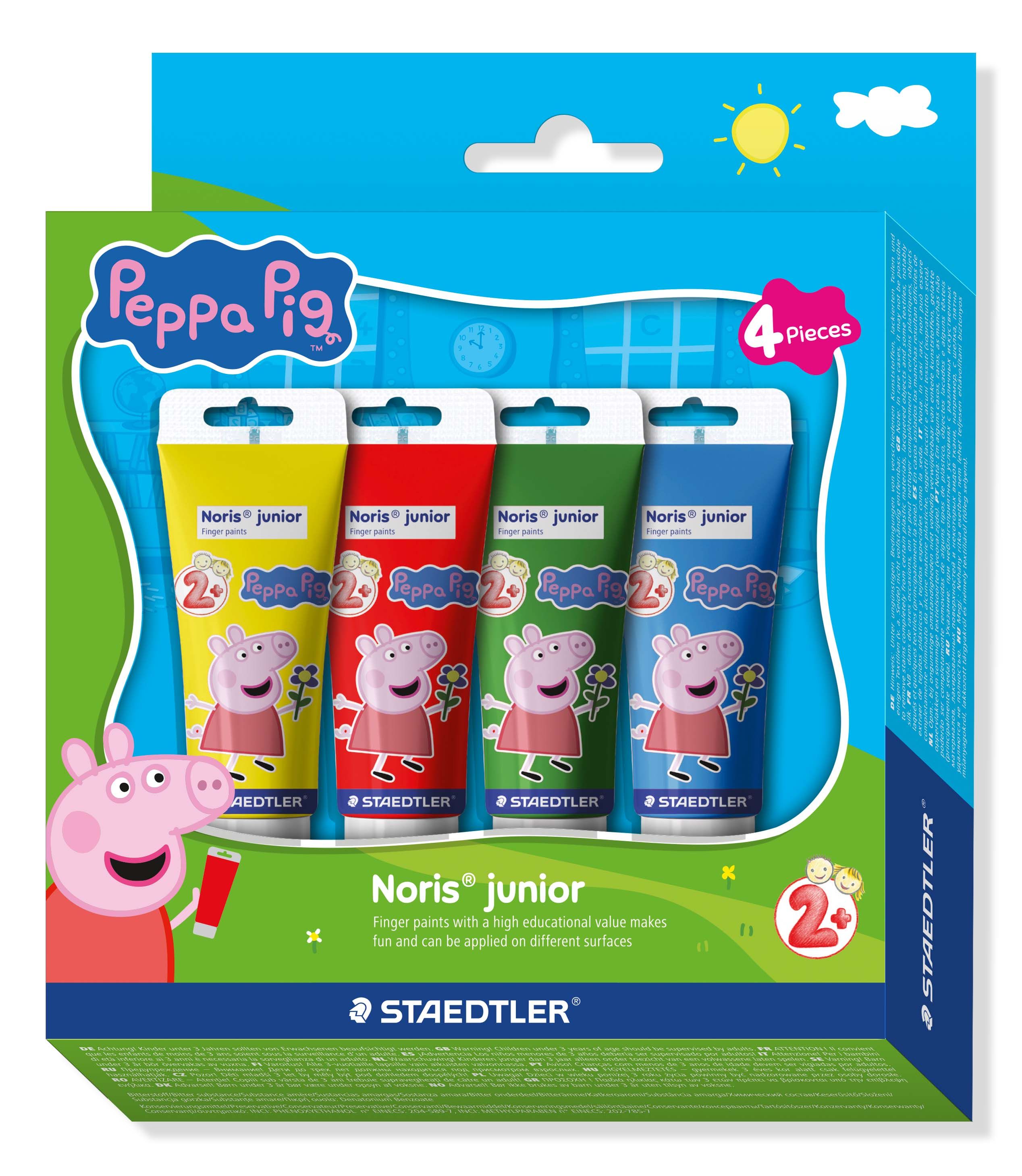 Fingermaling STAEDTLER Noris® Junior Gurli Gris - med 4 stk. ass. farver