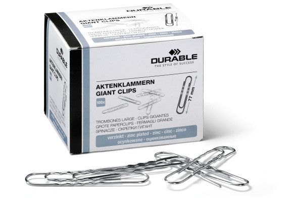 Papirclips 77 mm bølge forzinket - (100 stk.)
