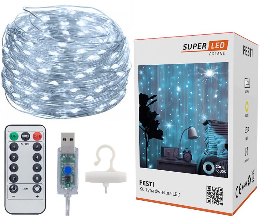 Extralink Kurtyna Led 3X3+ Pilot Bz