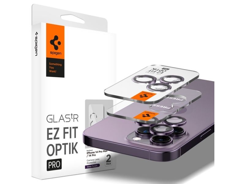 Spigen Agl05597, Linsebeskytter, Lilla, Hærdet Glas, Apple, Iphone 14 Pro Max / Iphone 14 Pro, 17,3 Mm