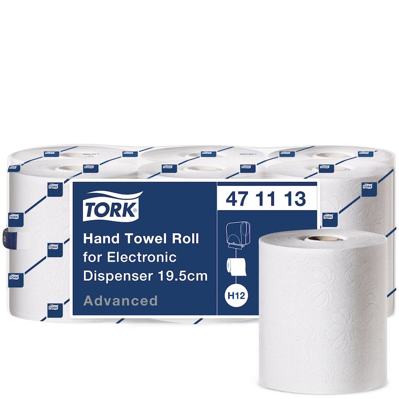 Tork Håndklædeark på rulle til elektronisk dispenser - 19,5 cm, H12 471113 | Aftørring | EU-Blomsten | Håndklæderulle