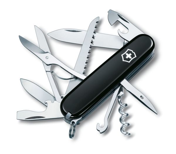 Victorinox Huntsman, Gleitgelenk-Messer, Multi-Tool-Messer, Absetzpunkt, Edelstahl, Abs Synthetik, Schwarz, Edelstahl