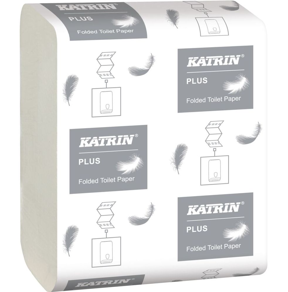 Toalettpapper i lösvikt Katrin Plus 2-lagers 23x10,3 cm vit jungfrufiber - (40 förpackningar x 250 st.) | Rengöring - Avtorkning - Toalettpapper och dispensrar | GameStuff